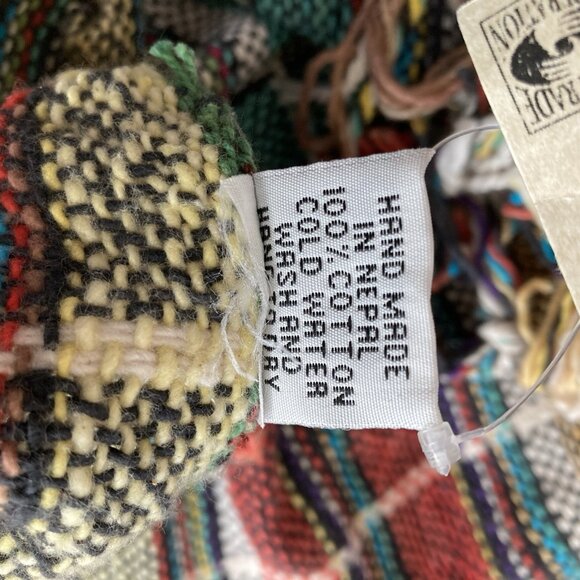 Woven Scarf Ganesh Himal Trading Boho Tribal Textile Art Chunky Cotton - Picture 5 of 10